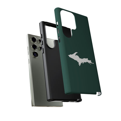 Michigan Upper Peninsula Tough Phone Case (Green w/ White UP Outline) | Samsung & Pixel Android