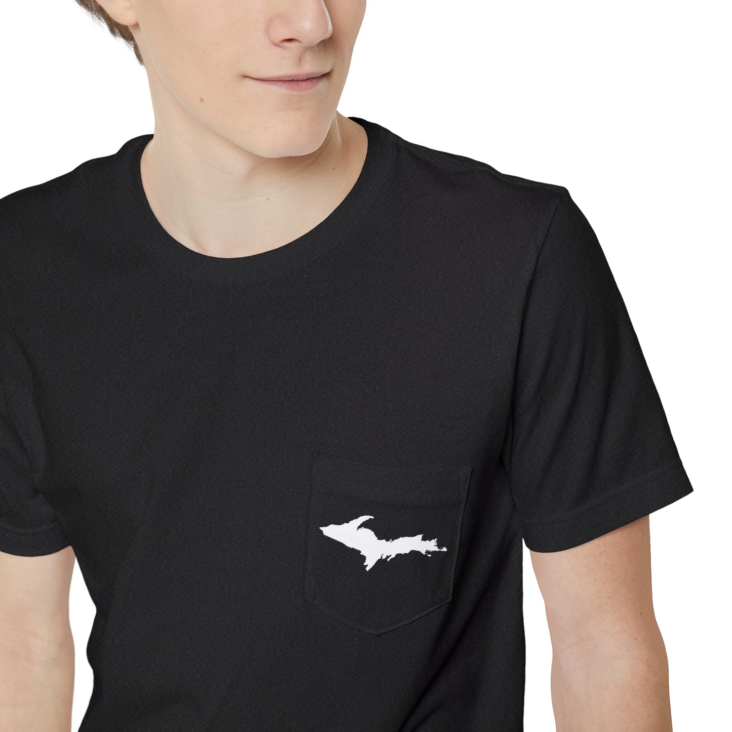 Michigan Upper Peninsula Pocket T-Shirt (w/ UP Outline) | Unisex Standard