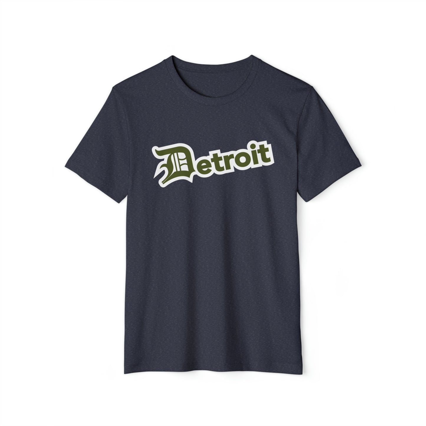 Detroit' T-Shirt (Army Green Old English 'D') | Unisex Recycled Organic