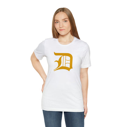 Detroit 'Old English D' T-Shirt (Gold) | Unisex Standard