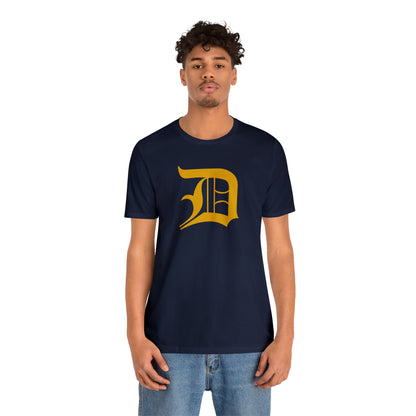 Detroit 'Old English D' T-Shirt (Gold) | Unisex Standard