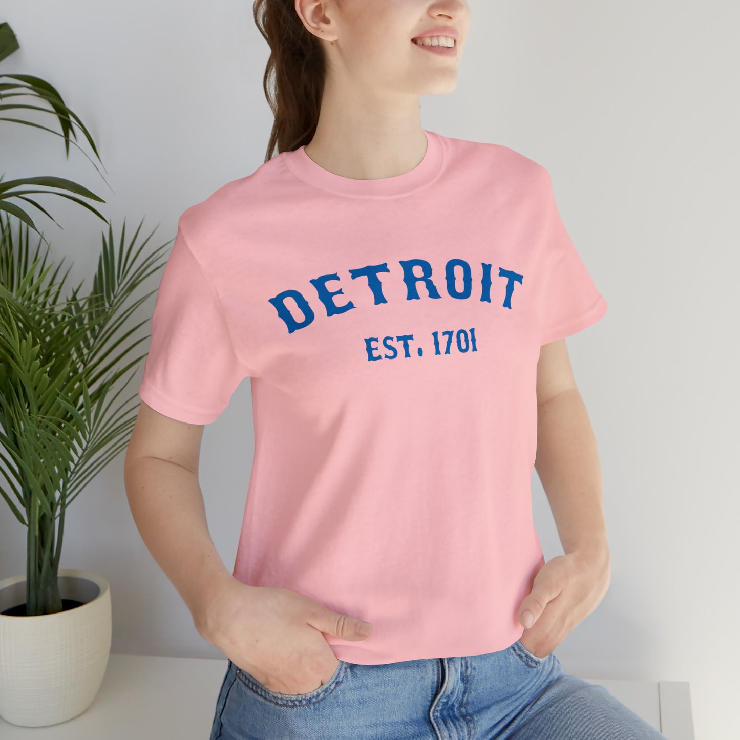 'Detroit EST. 1701' T-Shirt (Azure Ballpark Font) | Unisex Standard