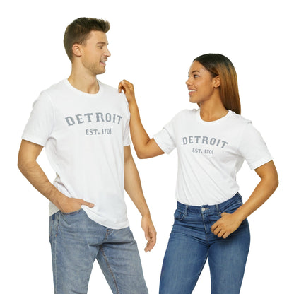 Detroit EST. 1701' T-Shirt (Silver Ballpark Font) | Unisex Standard