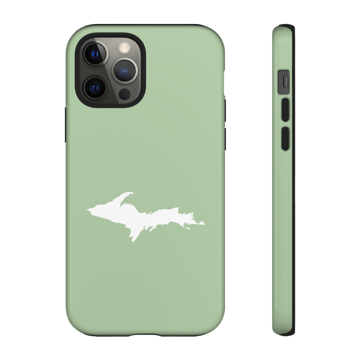 Michigan Upper Peninsula Tough Phone Case (Green Tea Color w/ UP Outline) | Apple iPhone