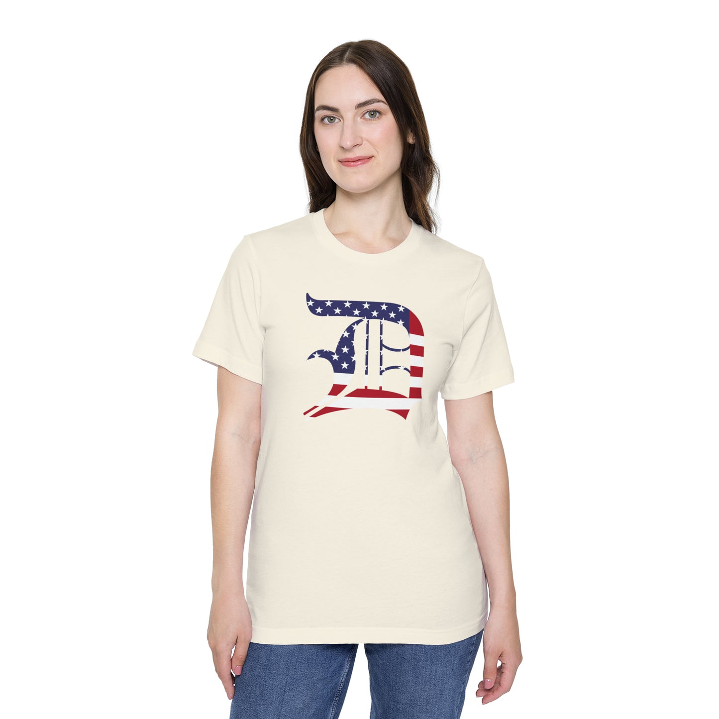 Detroit 'Old English D' T-Shirt (Patriotic Edition) | Made in USA