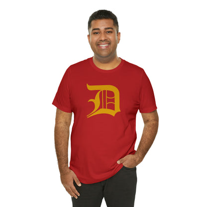 Detroit 'Old English D' T-Shirt (Gold) | Unisex Standard