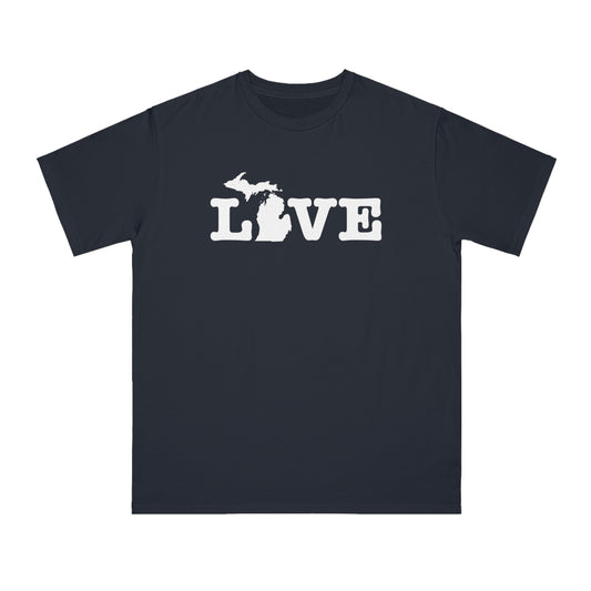 Michigan 'Love' T-Shirt (Typewriter Font) | Organic Unisex