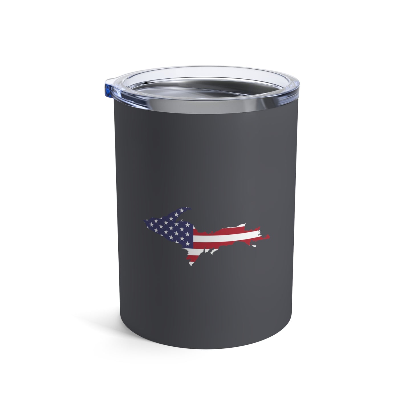 Michigan Upper Peninsula Tumbler (w/ UP USA Flag) | Iron Ore Grey - 10oz