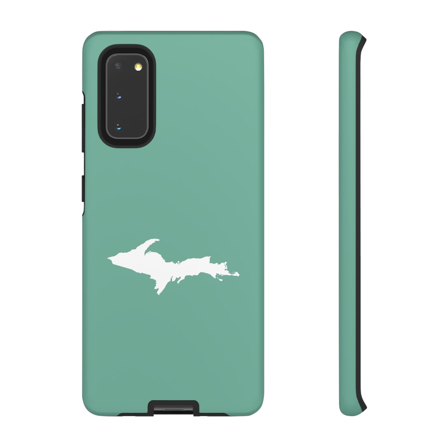 Michigan Upper Peninsula Tough Phone Case ('64 Metallic Mint Green w/ UP Outline) | Samsung & Pixel Android