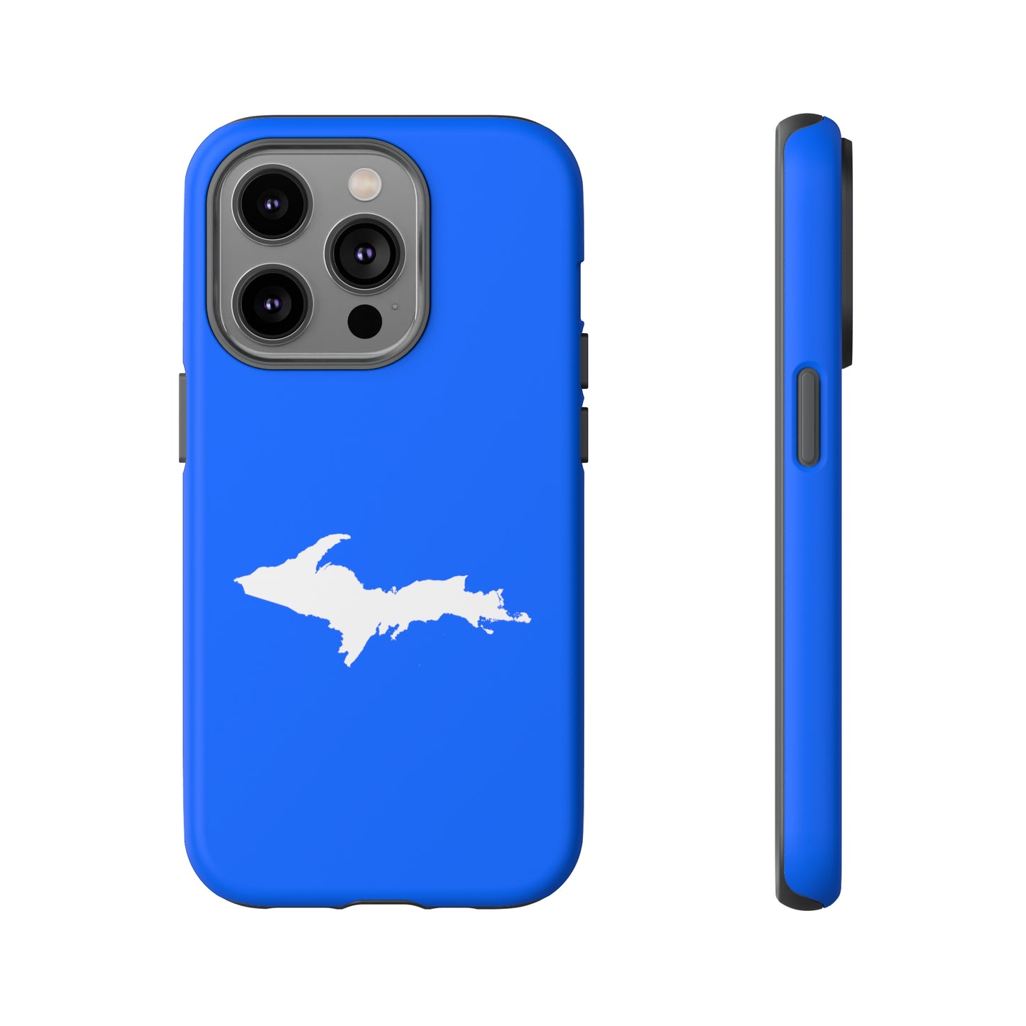 Michigan Upper Peninsula Tough Phone Case (Motor Town Blue w/ UP Outline) | Apple iPhone