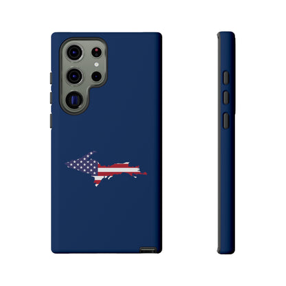 Michigan Upper Peninsula Tough Phone Case (Old Glory Blue w/ UP USA Flag Outline) | Samsung & Pixel Android