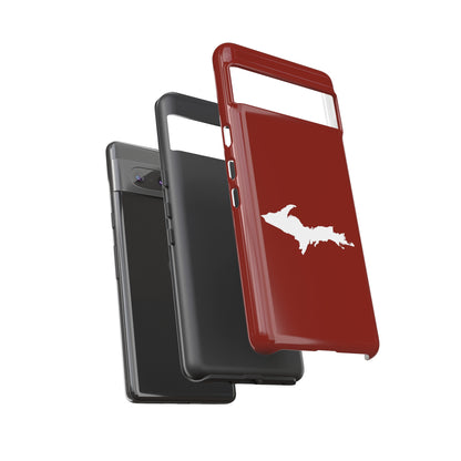 Michigan Upper Peninsula Tough Phone Case (Traverse Cherry Red w/ UP Outline) | Samsung & Pixel Android