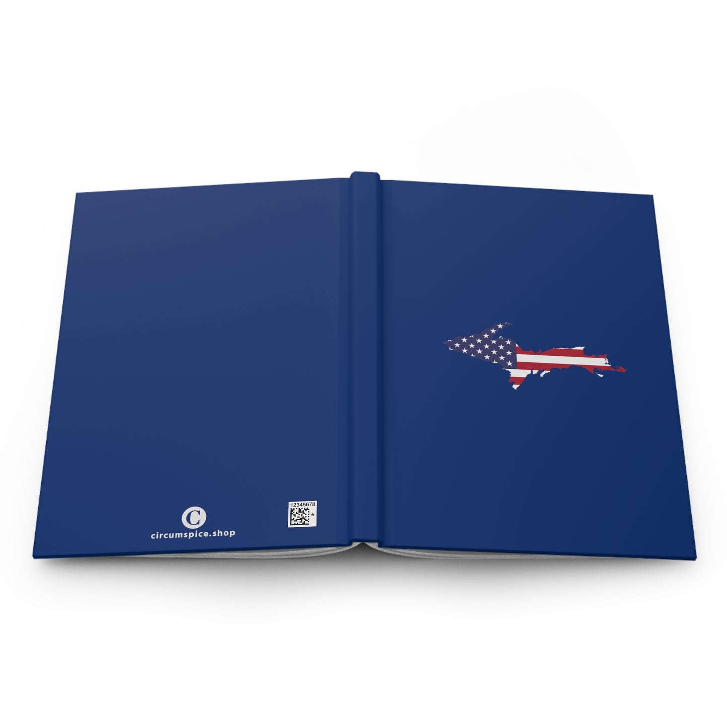 Michigan Upper Peninsula Hardcover Journal (w/ UP USA Flag) | Ruled - Dearborn Blue