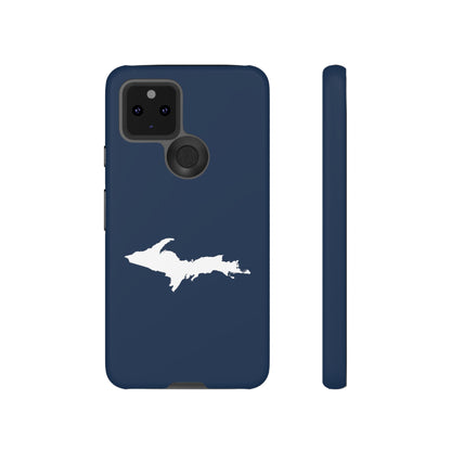 Michigan Upper Peninsula Tough Phone Case (Navy w/ White UP Outline) | Samsung & Pixel Android