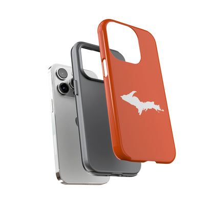 Michigan Upper Peninsula Tough Phone Case (Maple Leaf Orange w/ UP Outline) | Apple iPhone