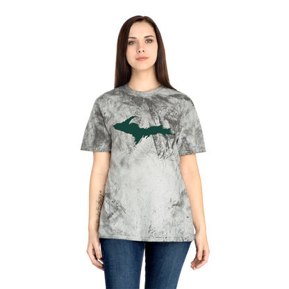 Michigan Upper Peninsula T-Shirt (w/ Green UP Outline) | Unisex Color Blast