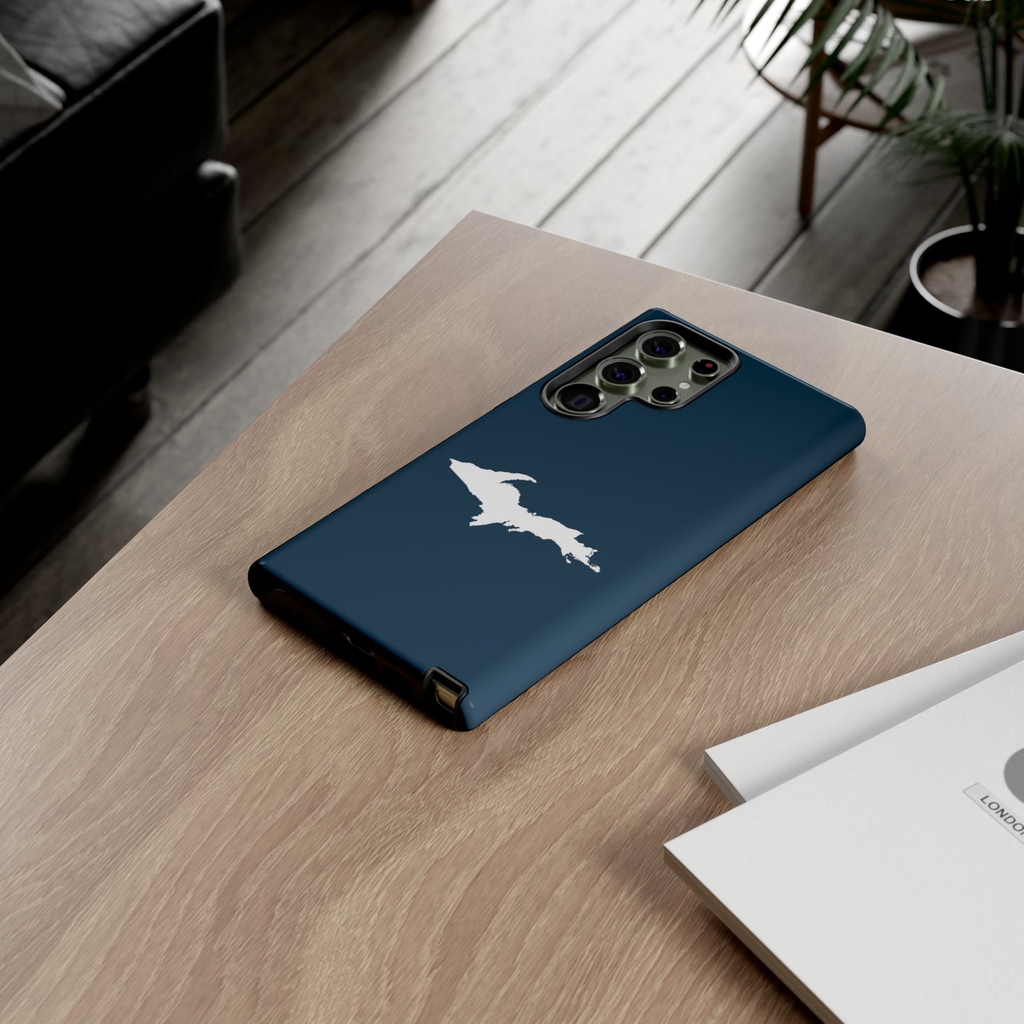 Michigan Upper Peninsula Tough Phone Case ('37 Caddie Cavalier Blue w/ UP Outline) | Samsung & Pixel Android