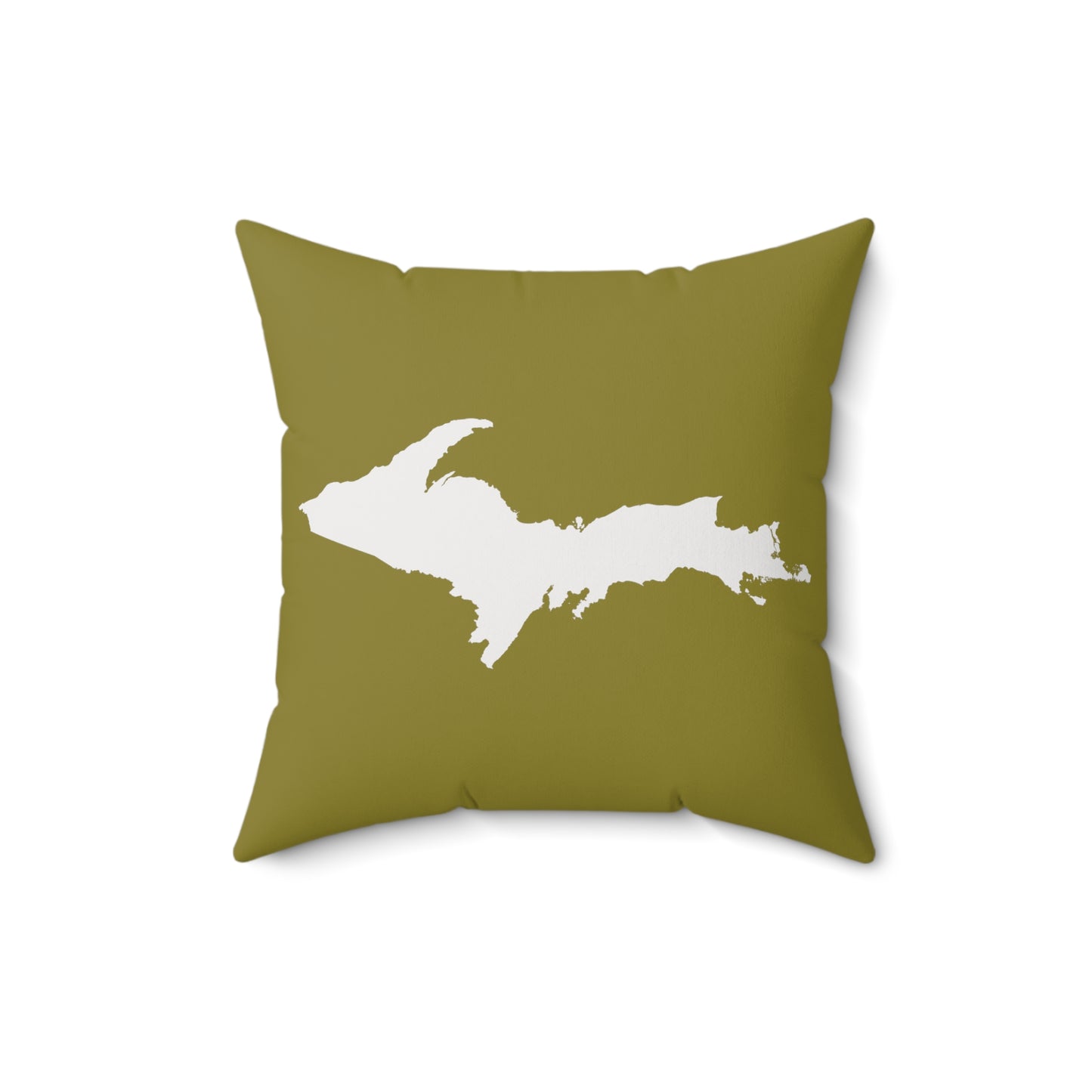 Michigan Upper Peninsula Accent Pillow (w/ UP Outline) | Scrub Gold