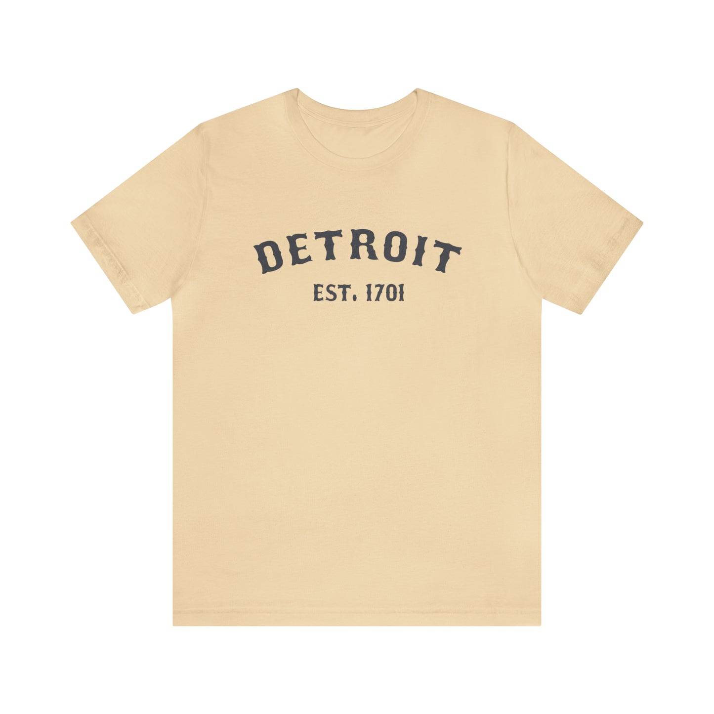 'Detroit EST. 1701' T-Shirt (Iron Ore Grey Ballpark Font) | Unisex Standard