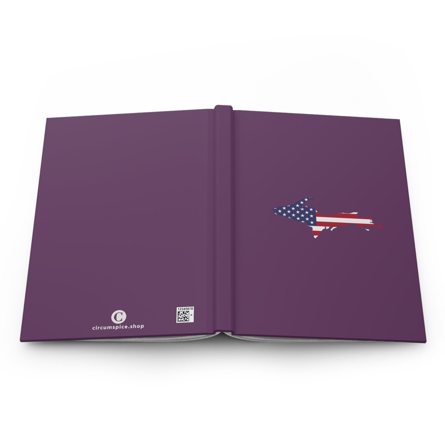 Michigan Upper Peninsula Hardcover Journal (w/ UP USA Flag) | Ruled - Plum