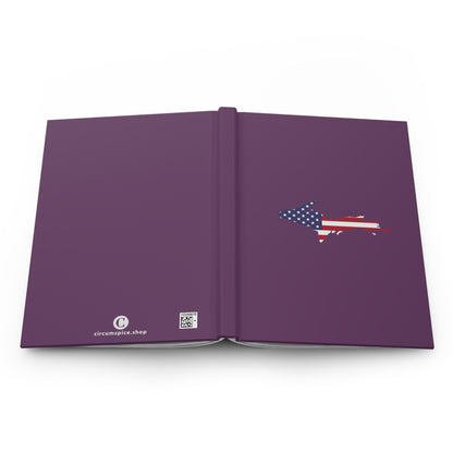 Michigan Upper Peninsula Hardcover Journal (w/ UP USA Flag) | Ruled - Plum