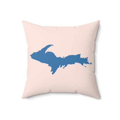 Michigan Upper Peninsula Accent Pillow (w/ UP Outline) | Champagne Pink