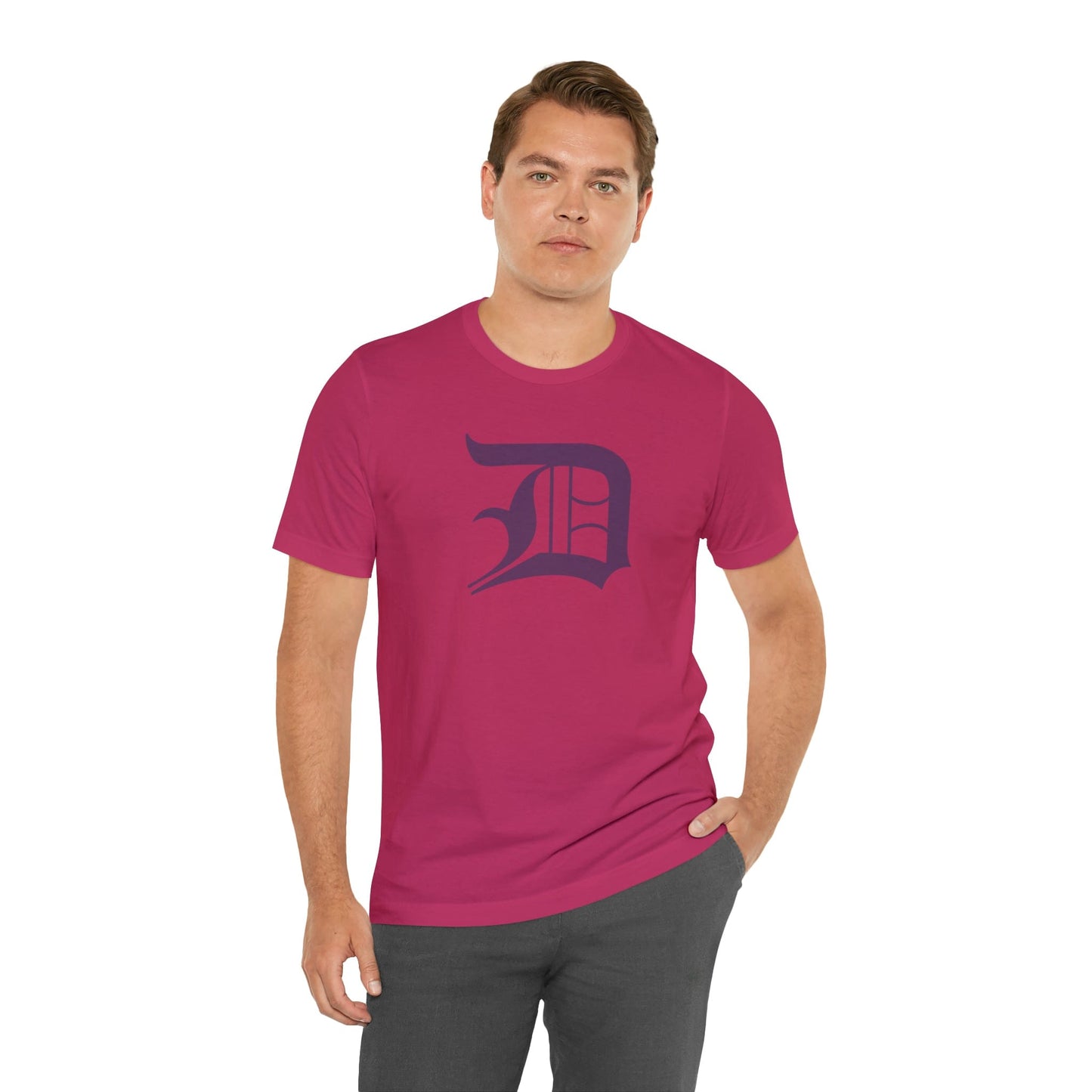 Detroit 'Old English D' T-Shirt (Plum) | Unisex Standard