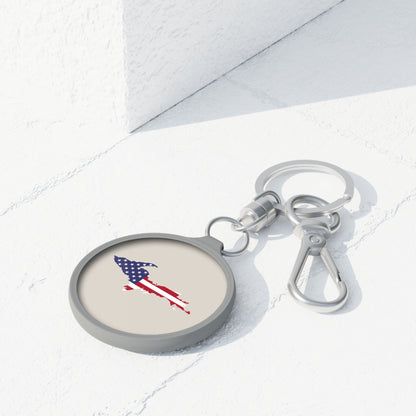 Michigan Upper Peninsula Keyring (w/ UP USA Flag) | Canvas Color