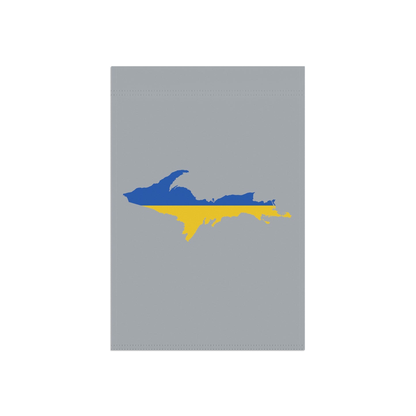 Michigan Upper Peninsula Home & Garden Flag (w/ UP Ukraine Flag) | Silver