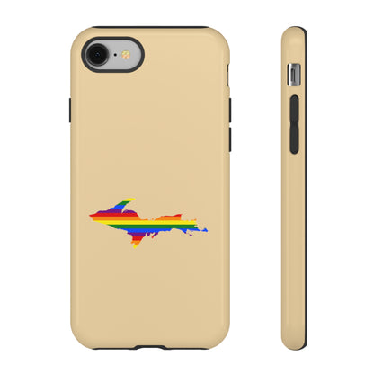 Michigan Upper Peninsula Tough Phone Case (Maple Color w/ UP Pride Flag Outline) | Apple iPhone