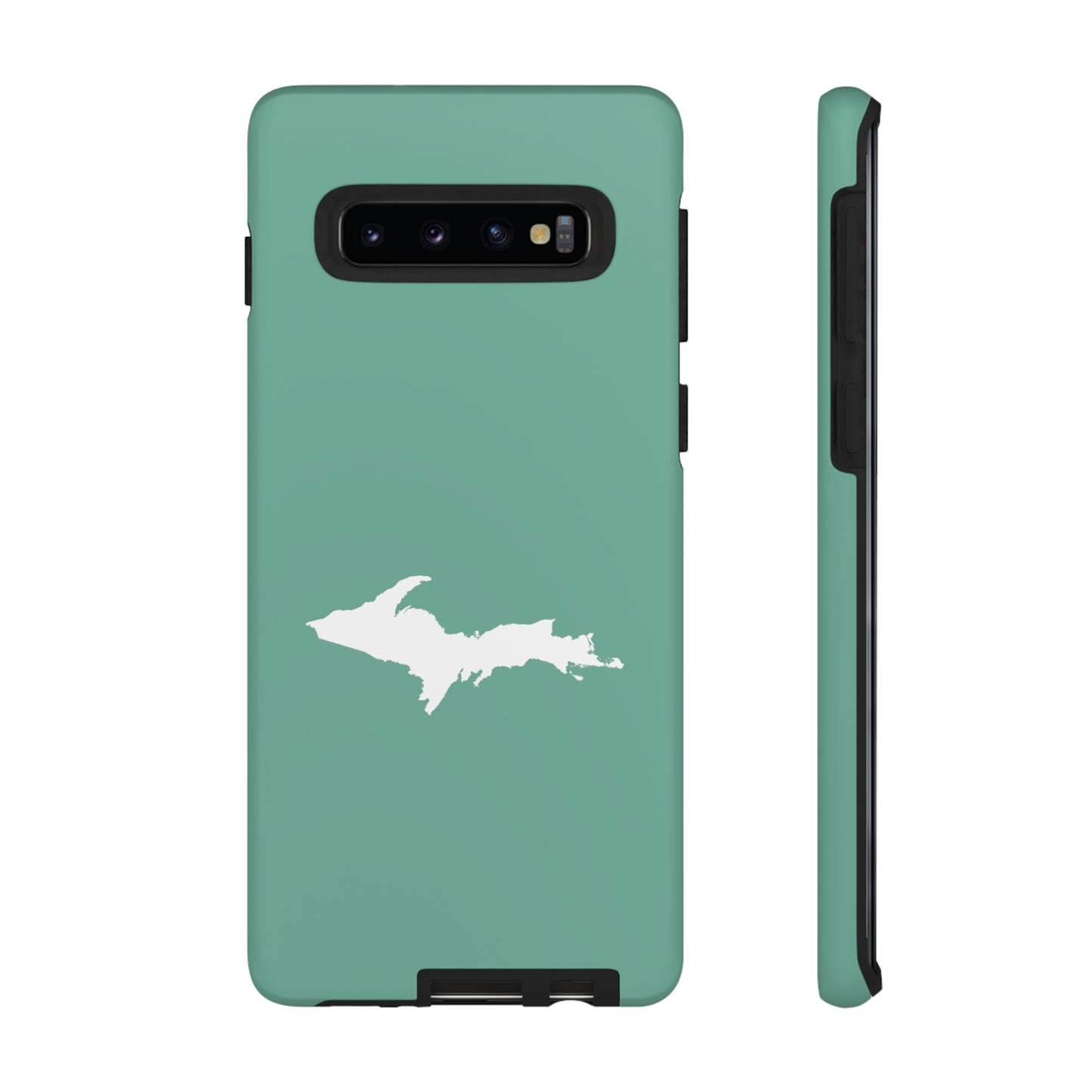 Michigan Upper Peninsula Tough Phone Case ('64 Metallic Mint Green w/ UP Outline) | Samsung & Pixel Android