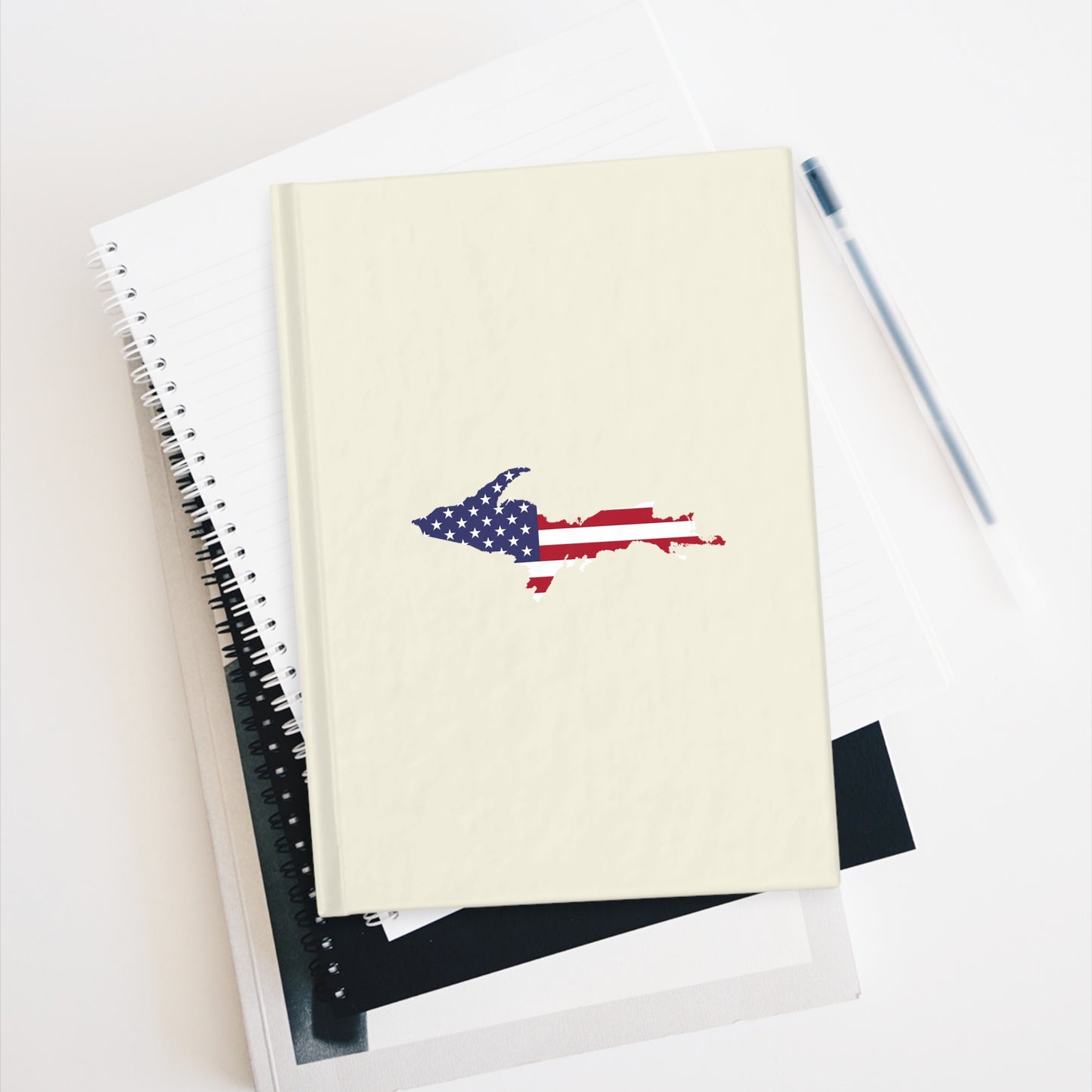 Michigan Upper Peninsula Blank Sketchbook (w/ UP USA Flag) | Ivory White