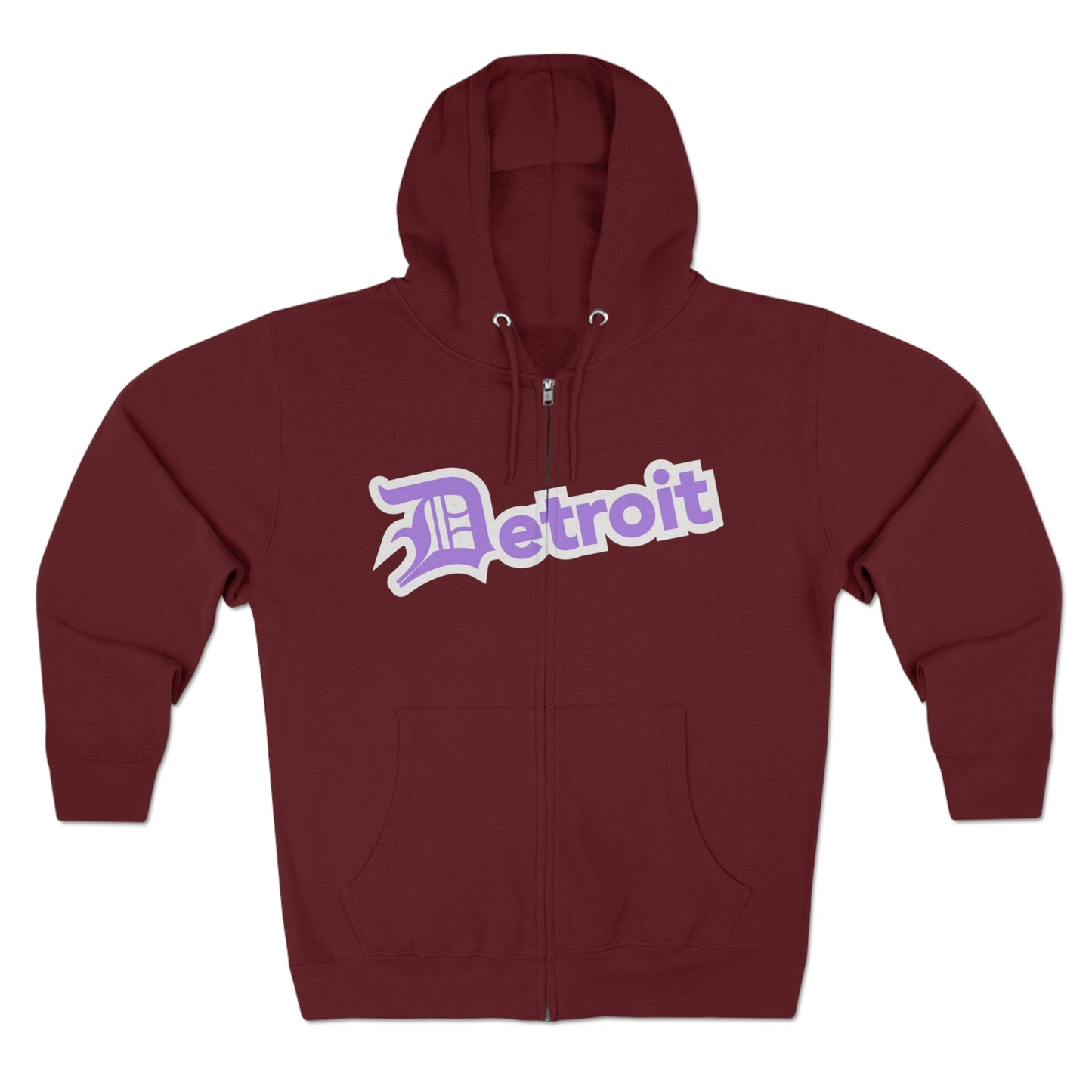 'Detroit' Hoodie (Lavender w/ Old English 'D') | Unisex Full Zip