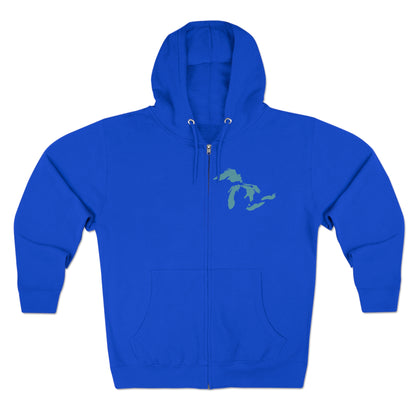 Great Lakes Hoodie (Huron Blue, Mini) | Unisex Full Zip