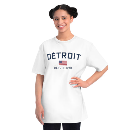 'Détroit Depuis 1701' T-Shirt (w/USA Flag) | Unisex Organic