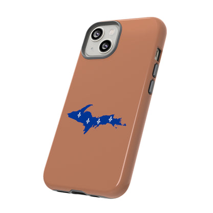 Michigan Upper Peninsula Tough Phone Case (Copper Color w/ UP Quebec Flag Outline) | Apple iPhone