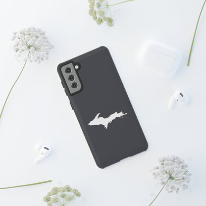 Michigan Upper Peninsula Tough Phone Case (Iron Ore Grey w/ UP Outline) | Samsung & Pixel Android