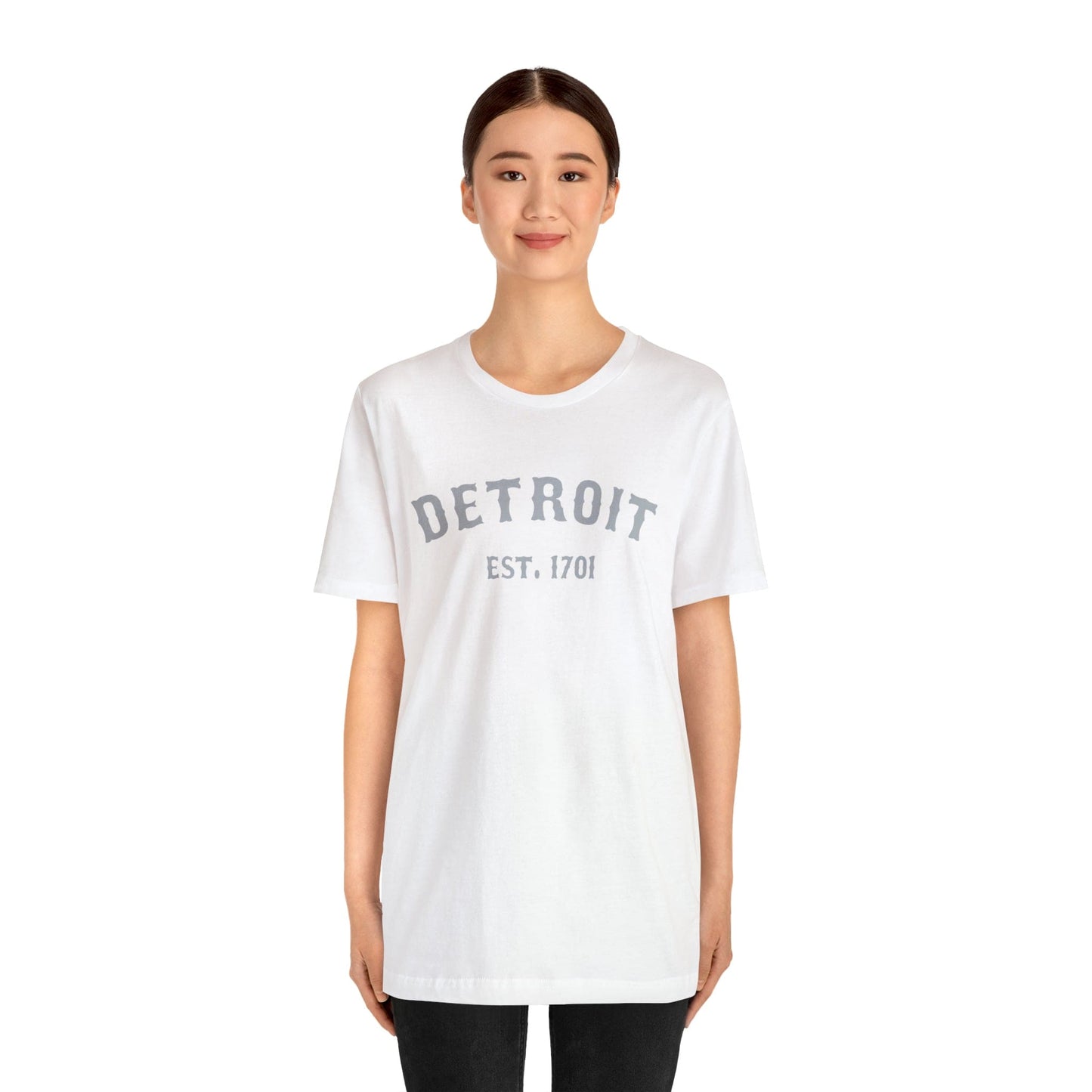 Detroit EST. 1701' T-Shirt (Silver Ballpark Font) | Unisex Standard