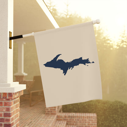 Michigan Upper Peninsula Home & Garden Flag (w/ UP Outline) | Champagne White