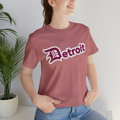 'Detroit' T-Shirt (Ruby Red w/ Old English 'D') | Unisex Standard