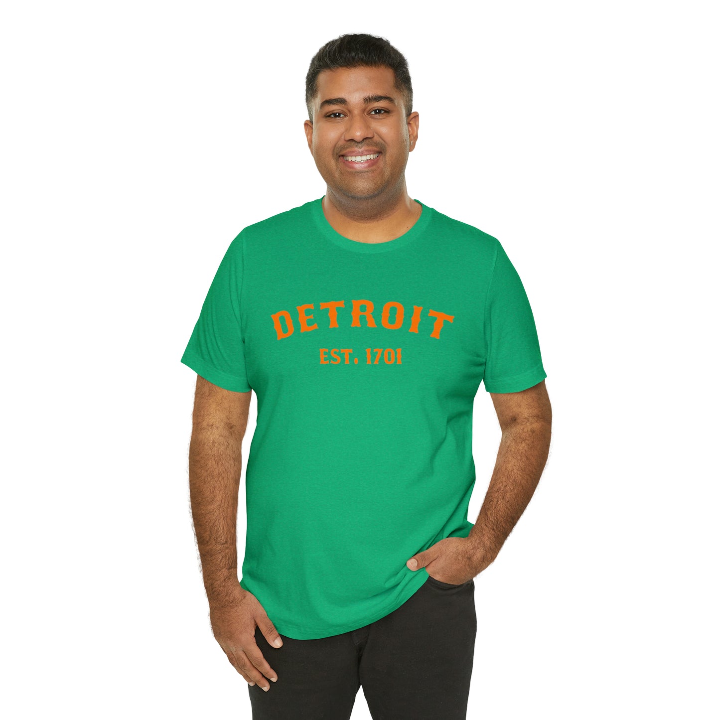 Detroit EST. 1701' T-Shirt (Orange Ballpark Font) | Unisex Standard