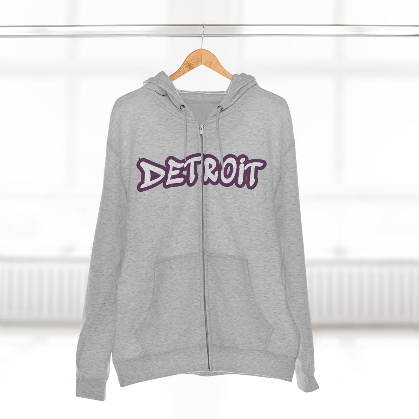 Detroit' Hoodie (Plum Tag Font) | Unisex Full Zip