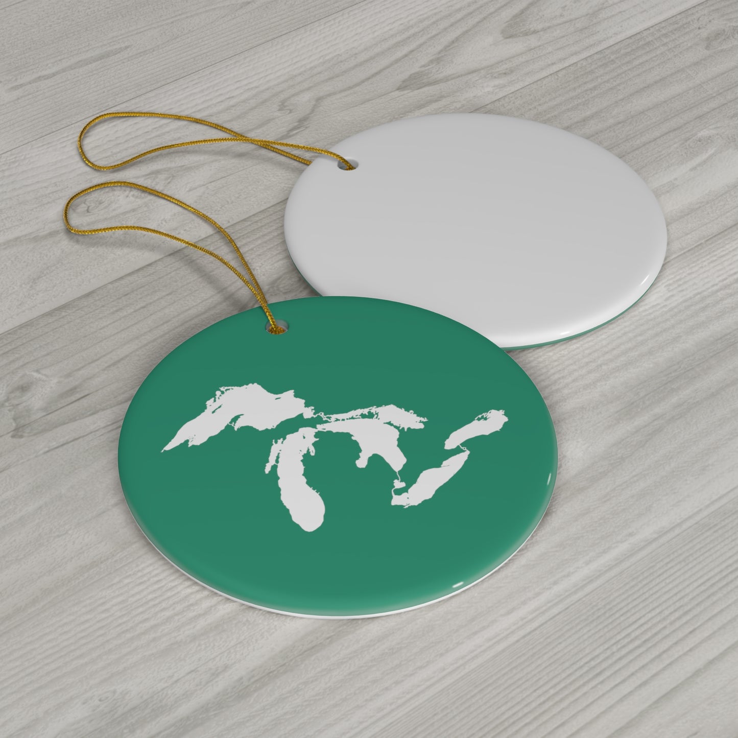 Great Lakes Christmas Ornament (Emerald Green) | Ceramic - 4 Shapes