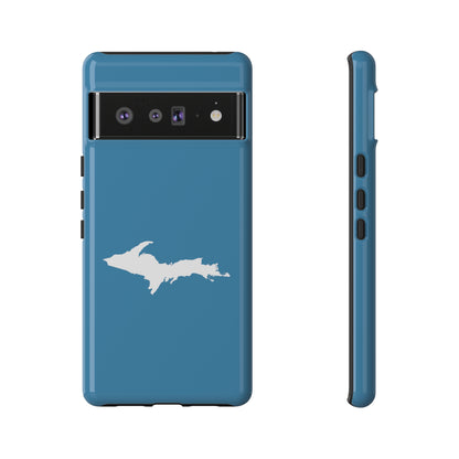 Michigan Upper Peninsula Tough Phone Case (Lake Michigan Blue w/ UP Outline) | Samsung & Pixel Android