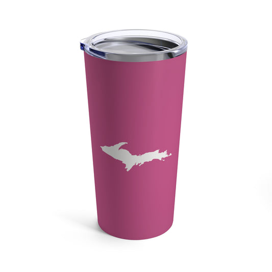 Michigan Upper Peninsula Tumbler (w/ UP Outline) | Apple Blossom Pink - 20oz