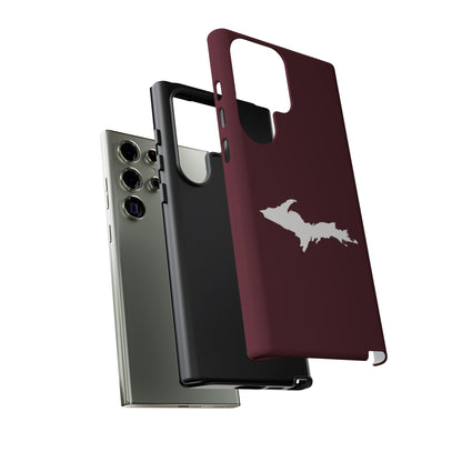 Michigan Upper Peninsula Tough Phone Case (Pinot Red w/ UP Outline) | Samsung & Pixel Android