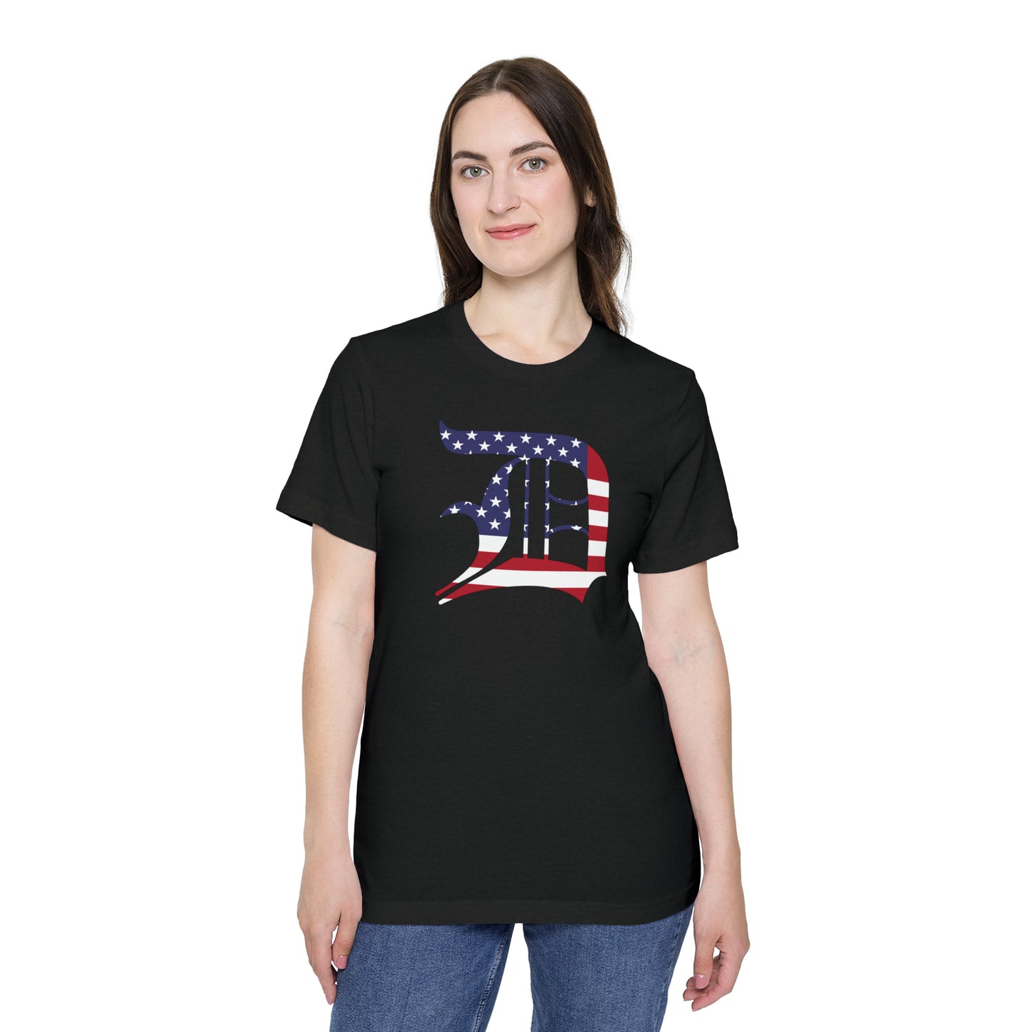 Detroit 'Old English D' T-Shirt (Patriotic Edition) | Made in USA