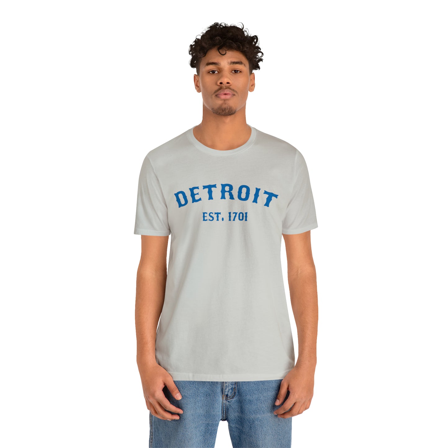 'Detroit EST. 1701' T-Shirt (Azure Ballpark Font) | Unisex Standard