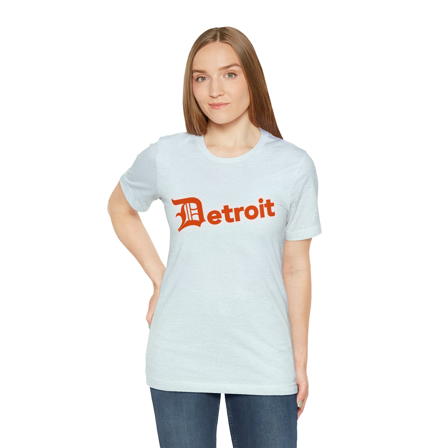 'Detroit' T-Shirt (Maple Leaf Orange w/ Old English 'D') | Unisex Standard