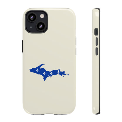 Michigan Upper Peninsula Tough Phone Case (Ivory White w/ UP Quebec Flag Outline) | Apple iPhone